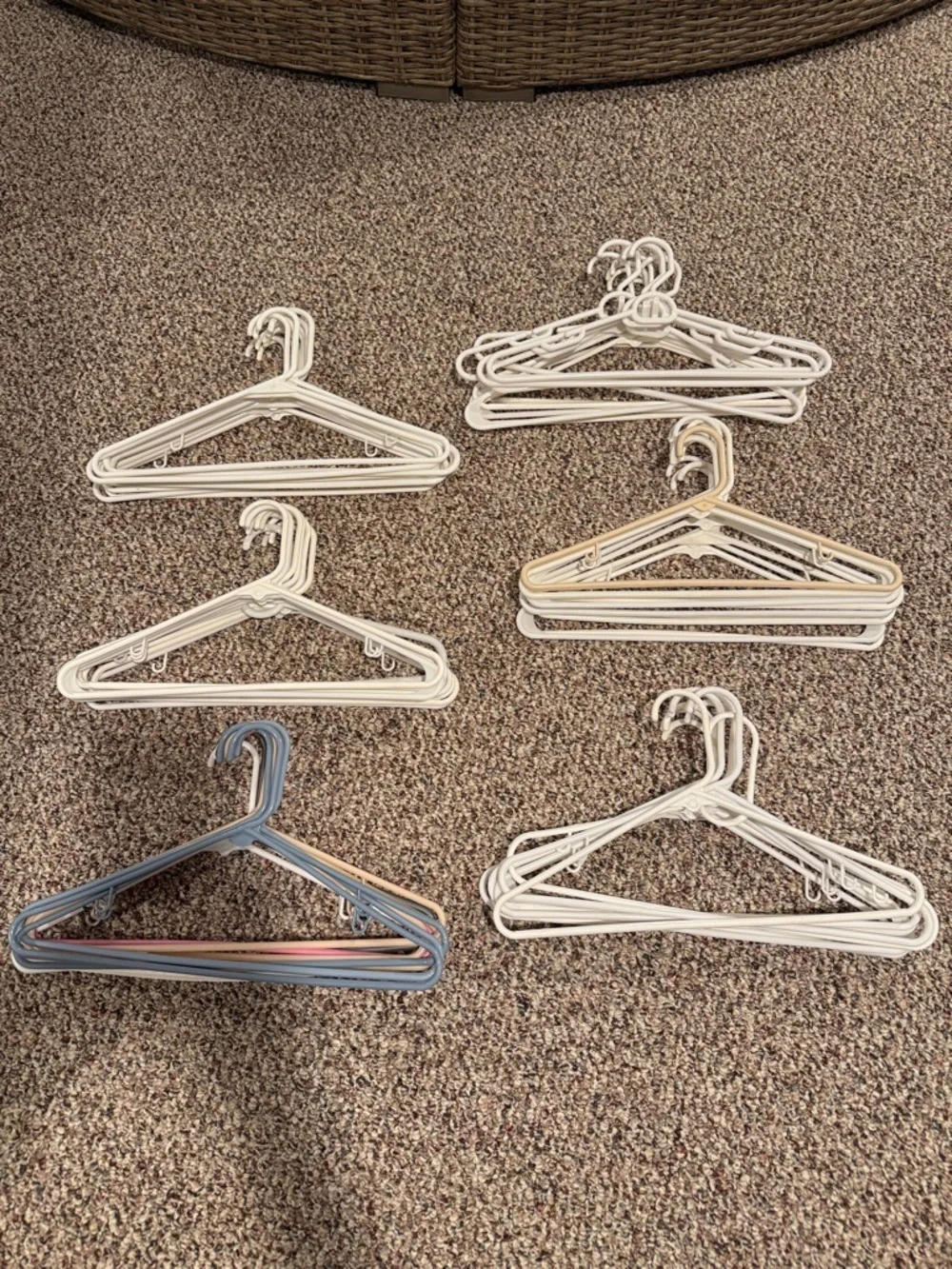 60 Assorted Plastic Clothing Hangers